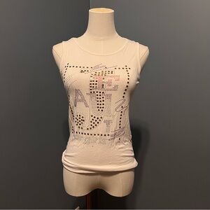 White Tank Top w/ Rhinestones